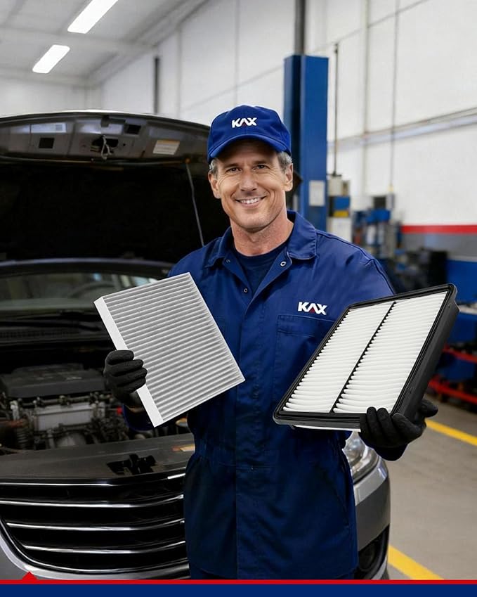 KAX Engine & Cabin Air Filter Kit, Replacement for Hyundai Sonata 2011-2015, Santa Fe 2012, Azera 2012-2017, Kia Optima 2011-2015, Cadenza 2014-2016, Replace# CA10881 CF11819