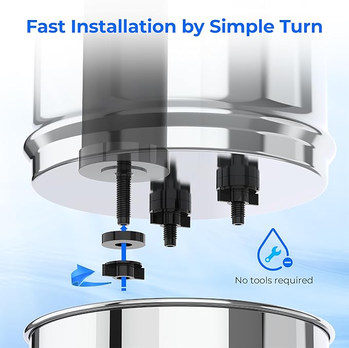 Waterdrop Black Water Filter, Replacement for Berkey®, Purewell®, ProOne®, BB9-2® Carbon Filters, Waterdrop Gravity Water Filter System, NSF/ANSI 42&372 Certified Water Filter, 3 Pack