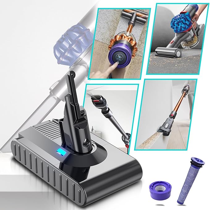 Bonacell 【Upgraded 7000mAh】 21.6V 7.0Ah Replacement for Dyson V8 Battery Li-ion Compatible with V8 215681 967834-05 SV10 Absolute/Animal/Fluffy/Cord-Free Handheld Vacuum