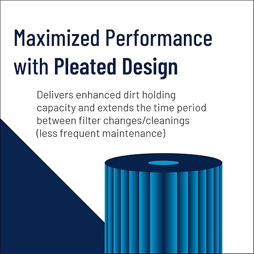 Pentair Pentek R50-BB Big Blue Pleated Polyester Sediment Water Filter, 10" x 4.5", 50 Micron, Whole House Reusable Cartridge, Pack of 2