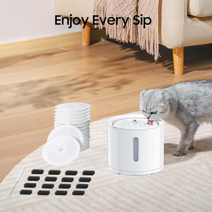16 PCS Upgraded Filter Unit 3.0 Pet Cat Water Fountain Filters Fit For Solo 2/Solo SE, 3 Pro/2S/3, Including Replacement Filters and Replaced Foam Pump Filter (16 pcs)