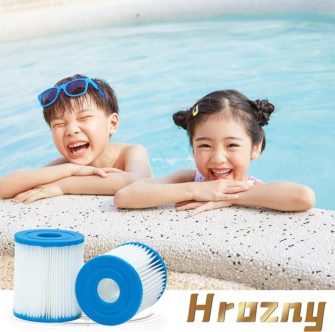 Hrozny Type I Pool Filter Cartridge,Pool Filter Cartridge Size 1 for 58093,for Summer Waves 300/330 Gal/h Filter Pumps(6 Pack)