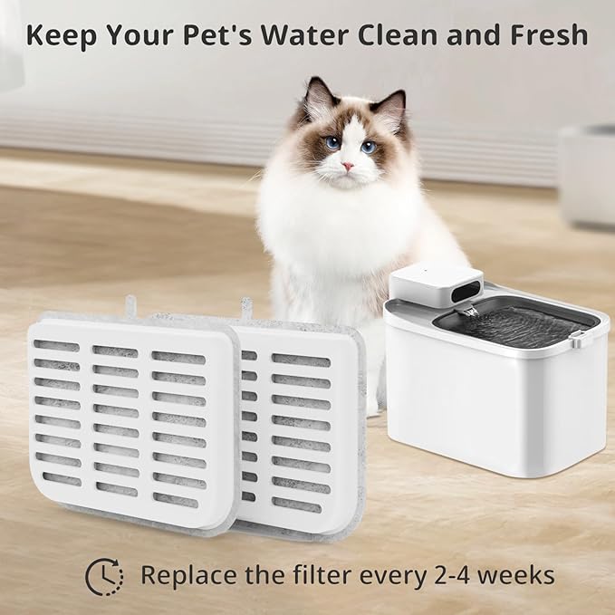 Filter Unit Rect For E VERSWEET MAX Cordless 105fl oz/3L Pet Cat Water Fountain Filter Replacement (Square-10 Filters+10 Sponges)