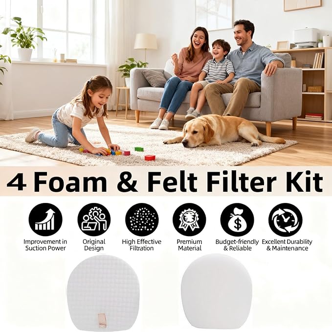 IX140 IX141 Vacuum Filters Replacement for Shark IZ140 IZ142 IZ162H IZ163H IZ362H IZ377H Rocket Pro Cordless Stick Vacuums. Improve Suction/Washable/Reusable Filters Perfect for Pet Hair, Dirt, Dust