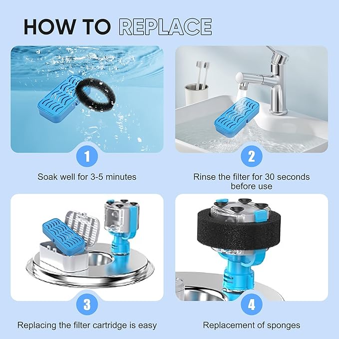 PETCHO Cat Water Fountain Filters Replacement 4 Pack, Compatible with AONBOY and AOOGITF Stainless Steel Cat Water Fountain, Activated Carbon Filter Refills for Pet Drinking Fountain Water Dispenser