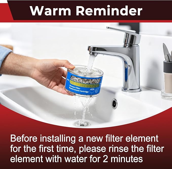6 Pcs Replacement Shower Filter Compatible with Sprite Slim-Line Chlorgon Shower Filter Cartridge