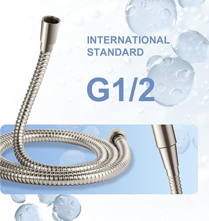 OFFO Filtered Shower Head with Hose, 20 Stage Shower Head with Filters with 60" Stainless Steel Hose, 4” Face High Pressure 6-Mode to Remove Chlorine, Brushed Nickel