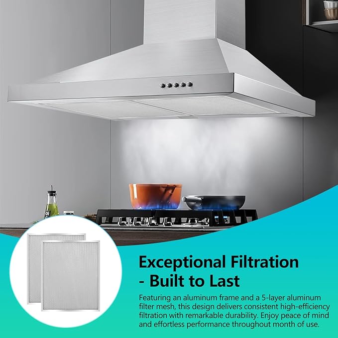 4-Pack BPS1FA30 Range Hood Filter 11-3/4" x 14-1/4" Aluminum Frame, Compatible with Broan NuTone Allure QS1 QS2 WS1 30" Hood, Replaces 99010299 BPS2FA30 S99010305 AP3378953 by seteams