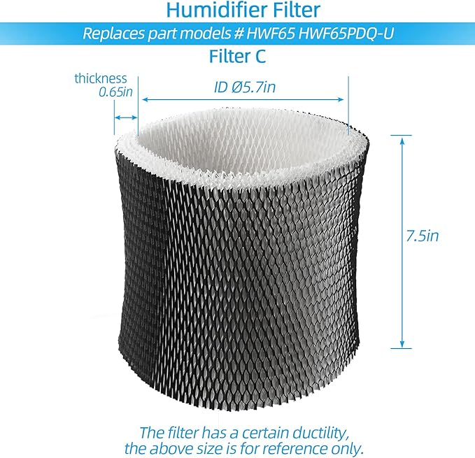 ANTOBLE Humidifier Filter Wick Replacements for Holmes HWF65 HWF65PDQ-U, Replace Part # HWF65CS Filter C - 2 Pack