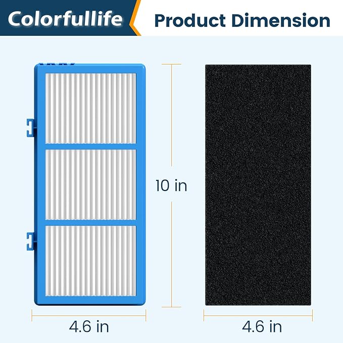 Colorfullife Replacement Filters for Holmes AER1 HEPA Type Total Air Filter Replacement Filter for HAPF30AT and HAP242-NUC, 4 HEPA + 8 Carbon Booster Filters