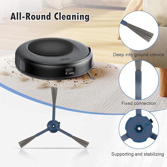 21 Pcs Accessories Kit Compatible with eufy Vacuum Omni C20, Replacement Parts include 1 Main Brush, 4 Side Brushes, 6 Dust Bags, 4 Mop Pads, 4 Washable Filters, 1 Cleaning Tool and1 Screwdriver