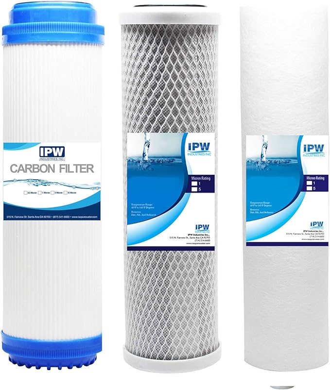 IPW Industries Inc. | iSpring F3 Universal Reverse Osmosis Water Filter Replacement Set (Sediment Filter, Carbon Block, and Granular Activated Carbon)