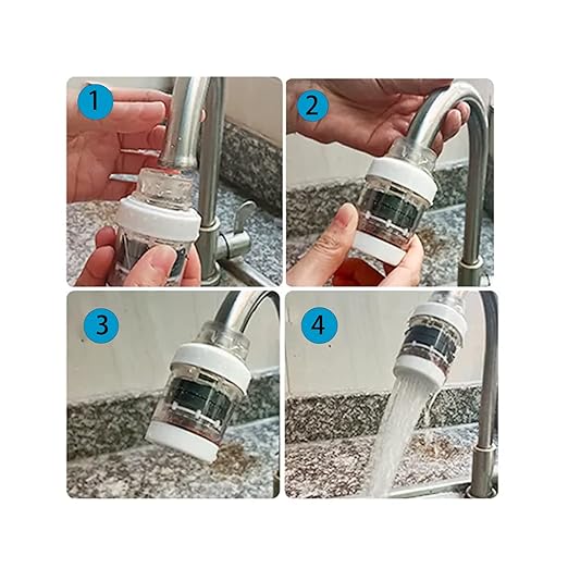 3 Pack Water Filter for Sink, Magnet Faucet Filter, Kitchen Faucet Water Filter, Activated Carbon Water Purification Filter, Faucet Mount Filters Suitable for Standard Faucet,Random Colour