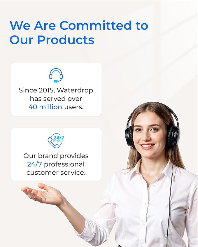 Waterdrop RF15-UF 0.01 μm Water Filter Replacement for Waterdrop 15UA/15UA-UF/15UB/15UB-UF/15UC/15UC-UF Under Sink Water Filter, Reduces Lead, Chlorine, Bad Taste & Odor, 2 Years