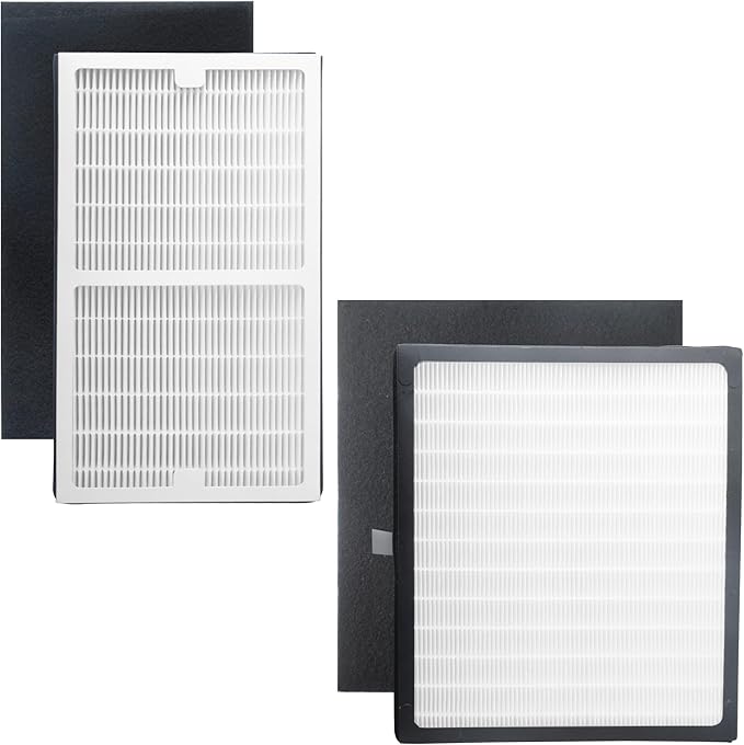 Gekufa Replacement Filter C + D Compatible with Idylis IAP-10-280, for Idylis Air Purifiers Include 1C+1D Filter each & 2 Carbon Filters