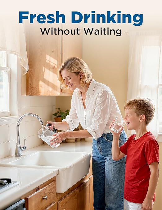 NOVETE Under Sink Water Filter, Upgraded 30K Gallons, NSF/ANSI 42 & 372 Certified, Reduces 99.5% Chlorine, Lead, PFOA/PFOS, Bad Taste, Direct Connect to Kitchen Faucet, USA Tech, UWF1A-PC-1, Black