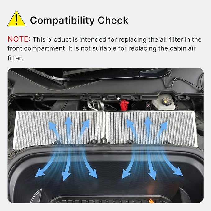 (4 Pack) HEPA Carbon Air Filter Kit Compatible with Tesla Model Y, Carbin Air Conditional Replacement with External Intake Activated Carbon 2020-2024/2025/2026 Juniper Accessories