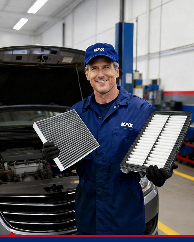KAX Engine & Cabin Air Filter Kit, Replacement for 2022-25 Tucson, 2021-25 Santa Fe, 2020-26 Sonata, 2022-26 Santa Cruz, 2023-26 Sportage, 2021-26 K5, Replace# CF12820 CA12816