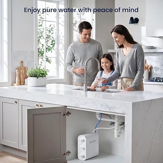 GLACIER FRESH GFU06 0.01μm Ultra Filtration Under Sink Water Filter System, Tankless Ultra Compact Design, with Faucet, No Electricity & Waste Water, Preserve Beneficial Minerals No TDS Reduction