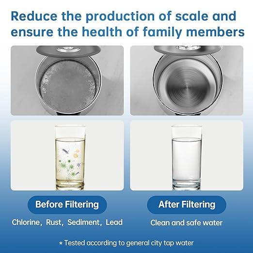 Faucet Water Filter, Sink Water Filter with NSF42 Certified & Blue Light, Remove Chlorine,Odor & Heavy Metals, Fits 15/16“, 13/15”, 3/4" Kitchen Faucets,1* Filter, LJ203