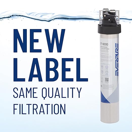 Pentair Everpure EF-6000 Full Flow Drinking Water System, EV985500, Includes Filter Head, Filter Cartridge, All Hardware and Connectors, 6,000 Gallon Capacity, 0.5 Micron