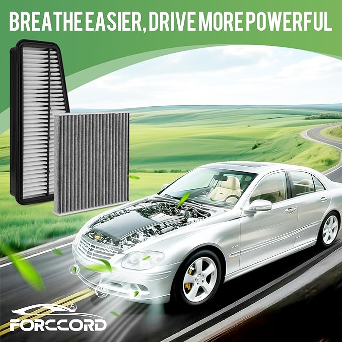 Cabin & Engine Air Filter Fit for Toyota Tundra 2007-2010 4.0L V6 Activated Carbon Cabin Filter Replace#CF10285 CA9683 Car Accessories