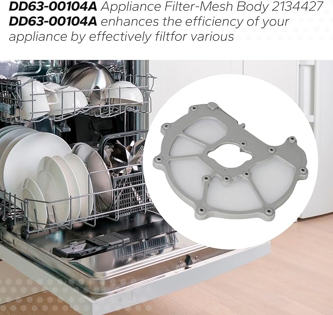 DD63-00104A Dishwasher Pump Filter Mesh Body Compatible With Dishwasher Parts, Dishwasher Mesh Fine Filter, Gray Flated Version