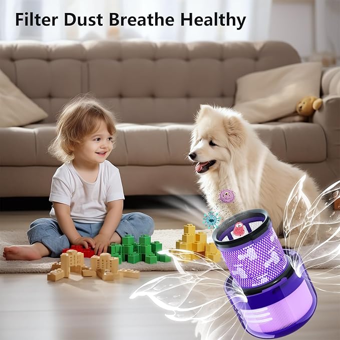 4 Pack Vacuum Filter Replacement Compatible with Dyson V11/V15 Series Vacuum Cleaners, Cordless Vacuum Filter Accessories, Effective Cleaning, Home Cleaning Helper, 4 Rear-Filters (4)
