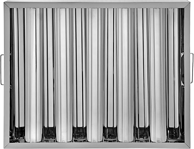 VBENLEM Pack of 6 Hood Filters 19.49”L x 15.55”W 430 Stainless Steel 5 Grooves Commercial Hood Filters, Range Hood Filter for Grease Rated Commercial Kitchen Exhaust Hoods