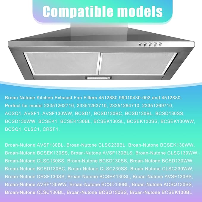 2 Pack,5-Layer Aluminum Filter,S99010430-002 Range Hood Filter 15-3/4" x 13-7/8" -4512880 Compatible with B.roan,N.utone,HPF30 Range Hood Filters