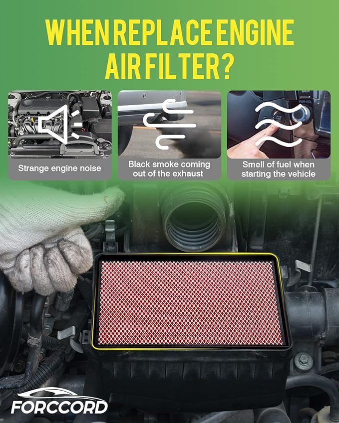 Cabin Air Filter and Engine Air Filter Fits for Chevrolet Silverado 1500 (2014-2018), GMC Sierra 1500 (2014-2018) Activated Carbon Cabin Filter Replacement CF11809 CA8755A Car Accessories