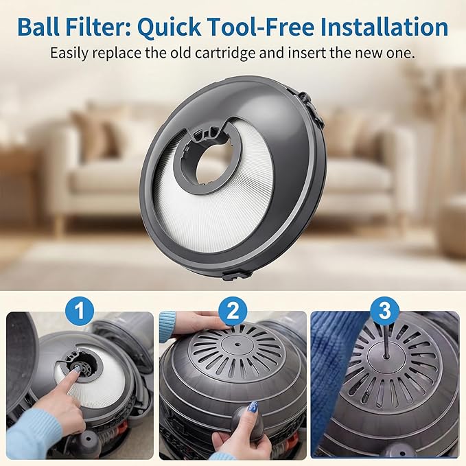 2 Pack Filter Replacement Compatible with Dyson Cinetic Big Ball DC77 DC75 UP14, Pre-Motor Filter 966516-01 966977-01, Washable Reusable Foam Dust Filter