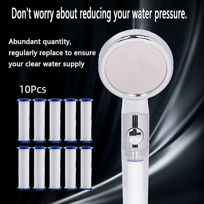 Shower head Filters 10 Pcs, Ion Shower Drops Head Filter, PP Cotton Filtered Shower Handheld, Filter Element Multiple Specifications, Suitable for Different Models of Shower Heads (White, 7cm/2.75in)