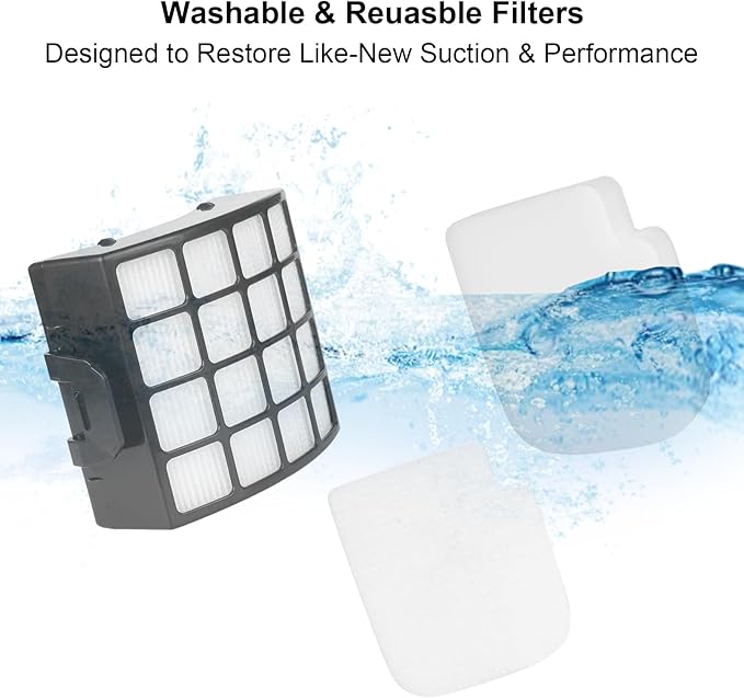 AZ3002 Filter Replacement for Shark Stratos AZ3002 AZ3000 AZ3000W Upright Vacuum: 2 HEPA Filters, 4 Foam & Felt Kit, 4 Odor Neutralizer Cartridges, Help Remove Dust, Hair & Fine Particles
