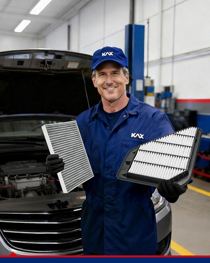 KAX Engine & Cabin Air Filter Kit, Replacement for Chevrolet Traverse 2009-2017, GMC Acadia 2007-2016, Acadia Limited 2017, Buick Enclave 2008-2017, Saturn Outlook 2007-2010, Replace# CA10110 CF11663