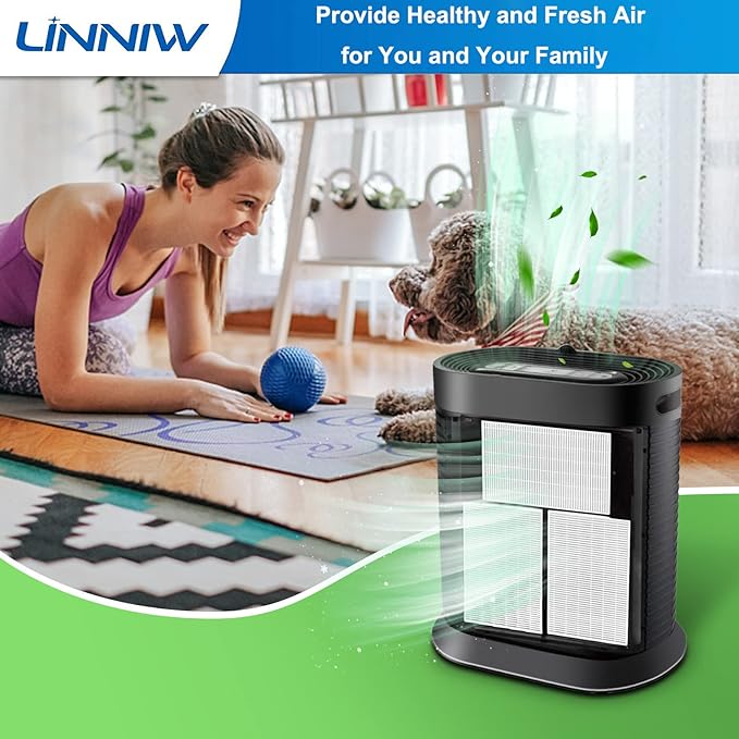 LINNIW HPA300 R Filter 3 Pack Replacement Filter R Compatible for Honeywell HPA300 Air Purifiers, Fits HPA090, HPA100, HPA200 Series, HRF-R1 HRF-R2 & HRF-R3(3 Pack)