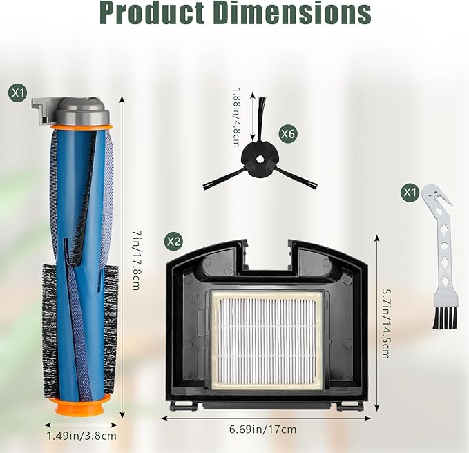 RV2310 Replacement Kits for Shark RV2310 Matrix Robot Vacuum Cleaner Parts, Vacuum Accessories 1 Main Brush, 2 HEPA Filters, 6 Side Brushes, 1 Cleaning Brush (Not for AV2310AE/ RV2310AE)
