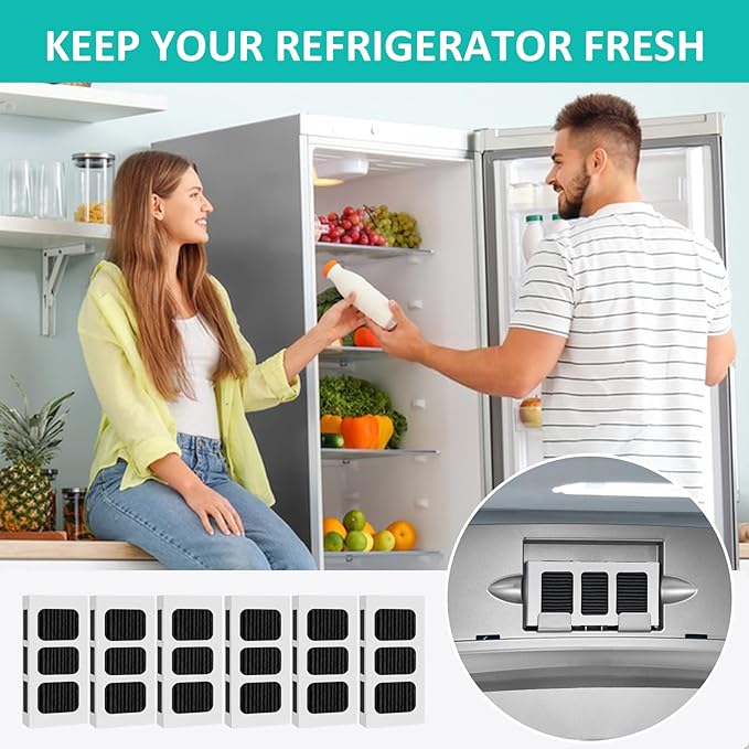 6 PACK Refrigerator Air Filter Replacement for PAULTRA2, Compatible with Frigidaire Pure Air Ultra 2, Pure air Ultra II, Pureair Ultra ii, and Electrolux 242047805, 5303918847, EAP12364179