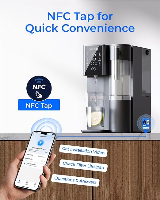 Waterdrop A2G Mineral Countertop Reverse Osmosis System Water Filter, Hot and Cold RO System, 6 Temperature Settings, 3:1 Pure to Drain, 6-Stage, Portable Pure Water Tank