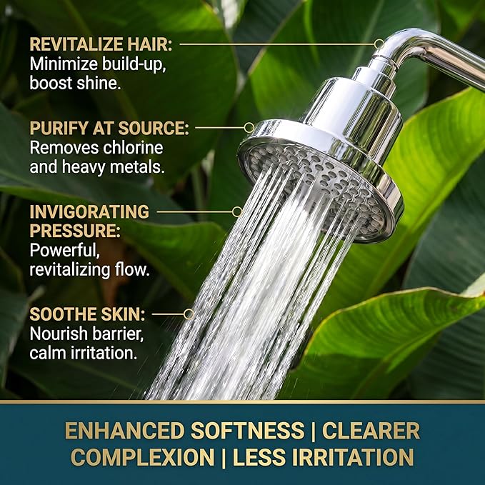 Lucinn Pro Filtered ShowerHead | Filtered Showerhead - Removes 99% Chlorine & Heavy Metals, Improves Hair & Skin, Easy Install, Includes 20-Stage Filter