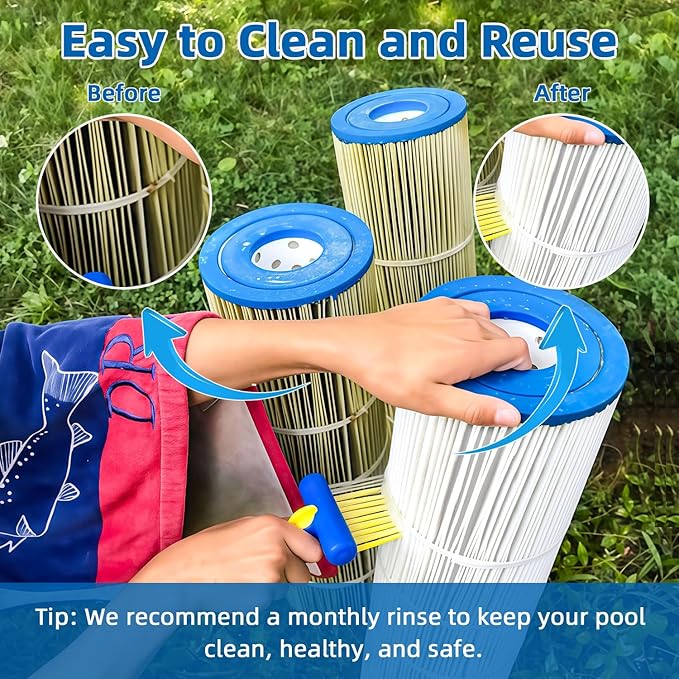 CL460 Pool Filter Cartridge Replaces for Jandy CV460 - 4 Pack 460 Sq.Ft for Pleatco PJAN115, for Ultral-A9, for Unicel C-7468, for Filbur FC-0810, for XLS-705/FC-6410, for Aladdin 21501, L×OD:27"x7"