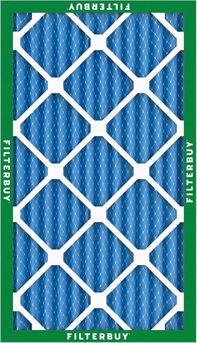 Filterbuy 14x30x2 Air Filter MERV 13 Optimal Smoke & Allergy Defense (2-Pack), Electrostatic Pleated HVAC AC Furnace Filters Replacement, Made in USA (Actual Size: 13.50 x 29.50 x 1.75)