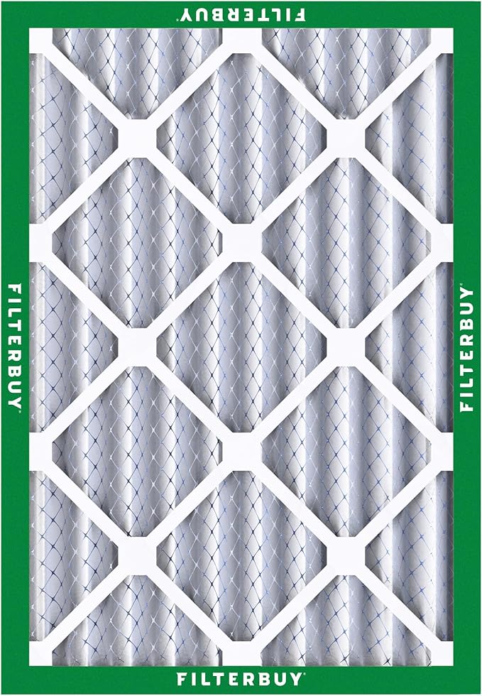 Filterbuy 18x24x4 Air Filter MERV 8 Essential Dust & Allergy Defense (3-Pack), Electrostatic Pleated HVAC AC Furnace Filters Replacement, Made in USA (Actual Size: 17.50 x 23.38 x 3.63)