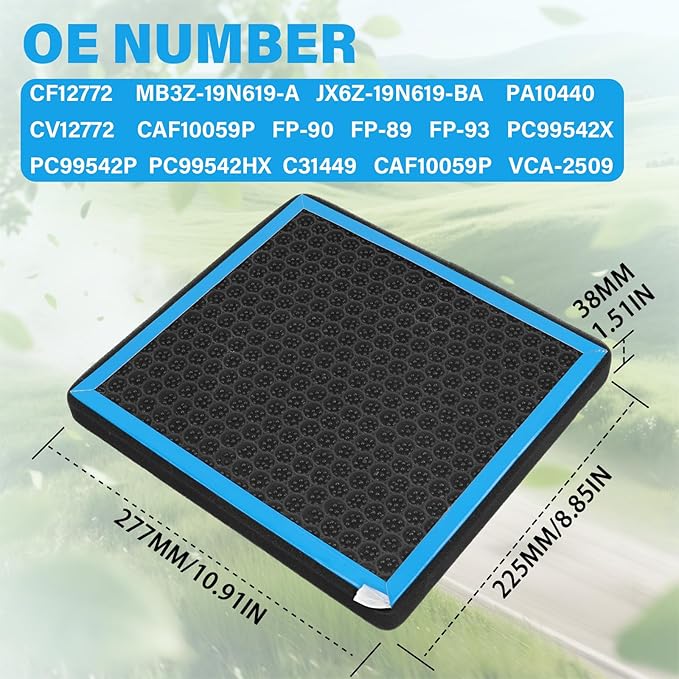 CF12772 Cabin Air Filter with Nutshell Activated Carbon Compatible with Ford Bronco 2021-2024, Escape/Explorer 2020-2025; Lincoln Aviator 2020-2024, Corsair 2020-2025.