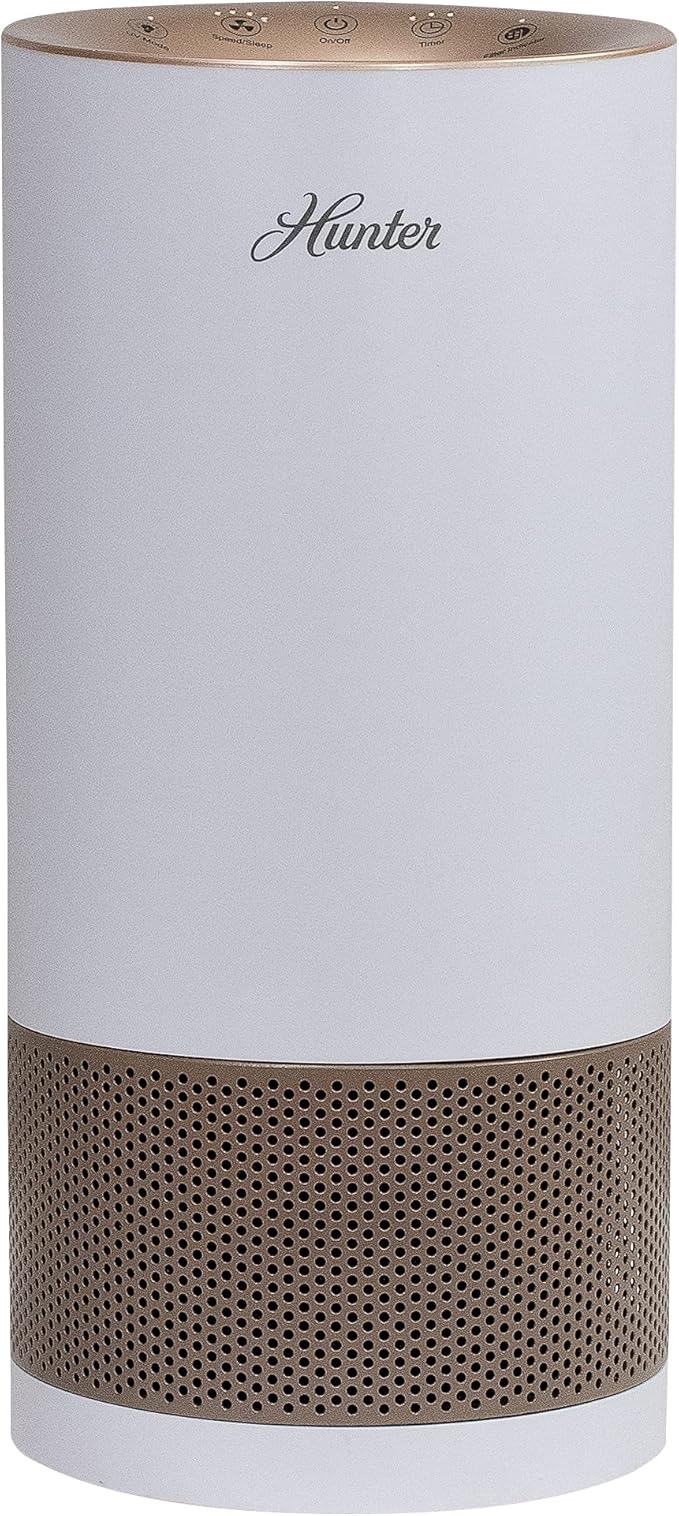 HP450UV True HEPA Air Purifier with UVC Light Technology in White Rose Gold