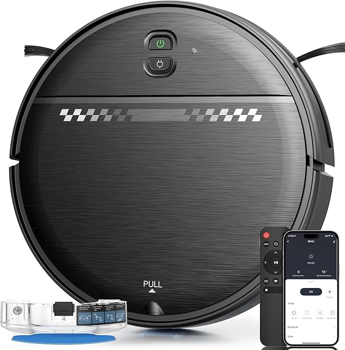 Robot Vacuum and Mop for Pet Hair, 2-in-1 Robot Vacuum Cleaner