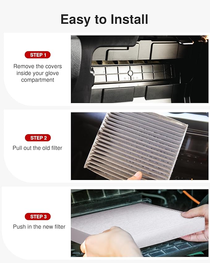 Puroma Cabin Air Filter, Replacement for 6091C, CP966, CF11966, Buick Enclave, LaCrosse, Cadillac ATS, CTS, Chevrolet Camaro, Cruze, Impala, Malibu, Silverado, GMC Sierra, Yukon
