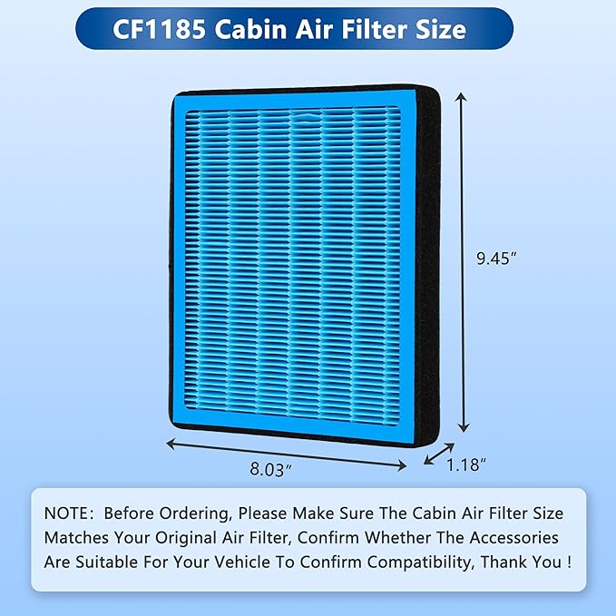 CF1185 Cabin Air Filter With Activated Carbon For Buick Cadillac Chevy GMC Acadia Sierra 1500 2500 3500 Canyon Terrain Yukon,Enclave Encore Envision LaCrosse Regal,XT4 XT5 XT6 XTS ATS CT4 CT5 CT6 CTS