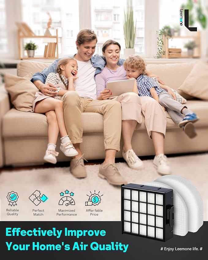 Leemone AZ4002 Replacement Accessories for Shark AZ4000 AZ4000C AZ4002 AZ4002W POWERDETECT Upright Vacuum Cleaner, 2 Filters, 6 Foam & Felt Filters, 3 Odor Neutralizer Cartridges, 1 Brush, 18 Pack