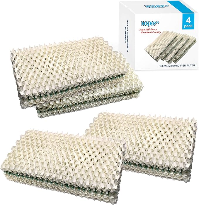 HQRP 4-Pack Wick Filter Replacement for Idylis 828413B002, IHUM-10-140 / I HUM 10 140 4-Gallon Humidifier, HDC-2R HDC-411